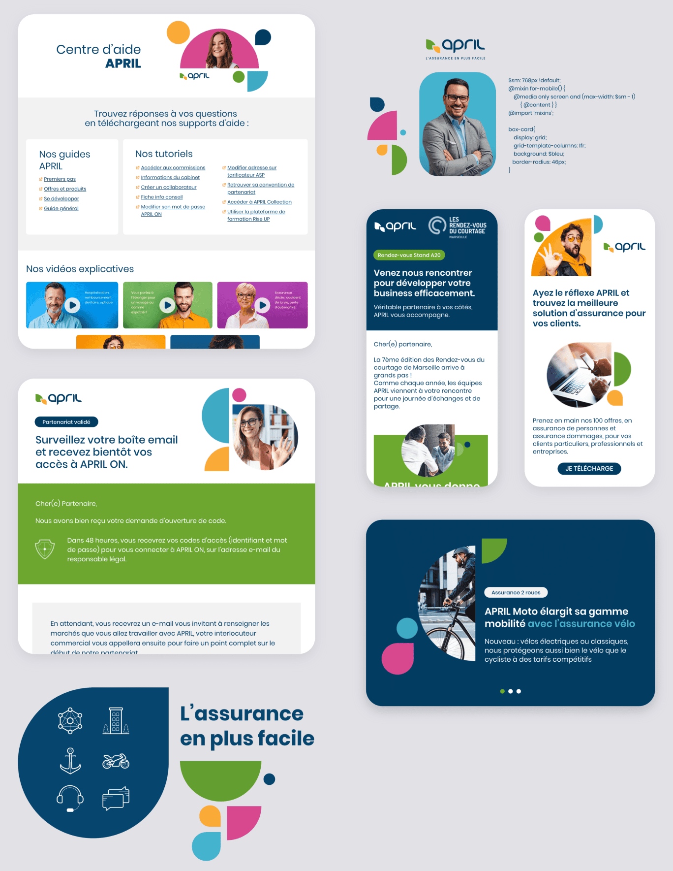 Création de landing pages et design web UI pour le groupe internationnal d'assurances