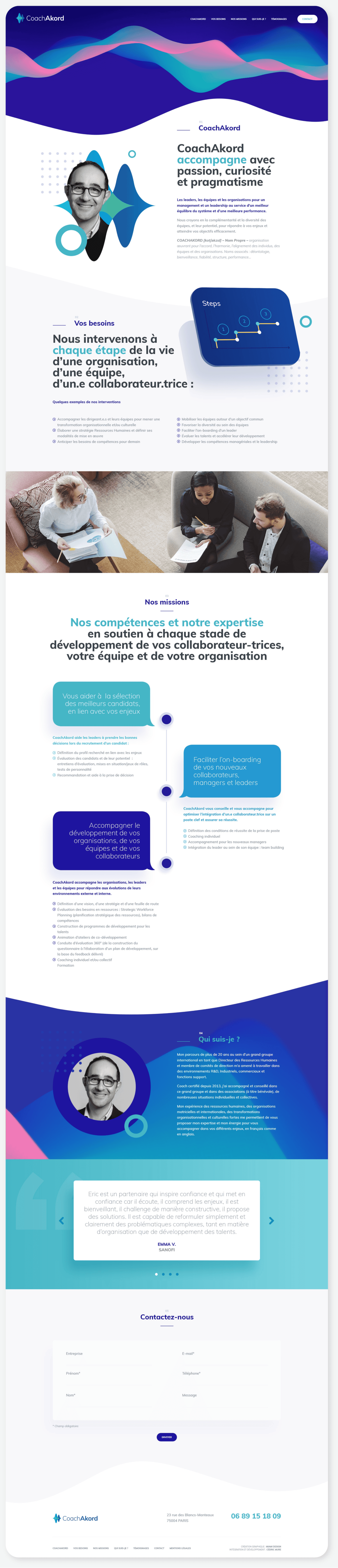 Développement frontend pour le site de conseils en ressources humaines