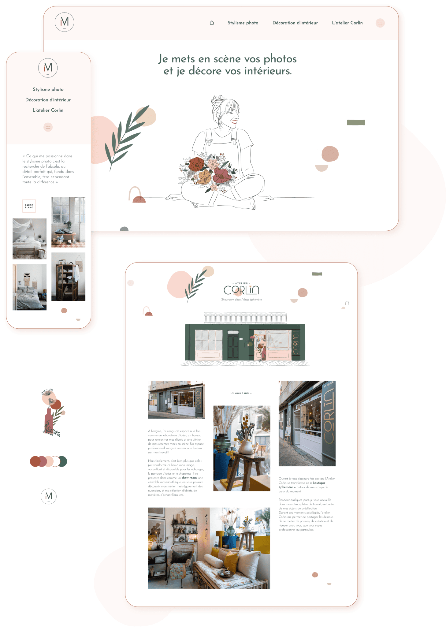 Charte graphique et design system du site d'une styliste et décoratrice d'intérieur